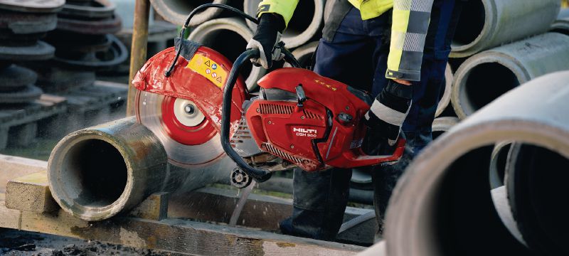 DSH 900-X Gas cut-off saw Powerful, rear-handle, hand-held 87 cc gas saw with auto-choke – cutting depth up to 6 Applications 1
