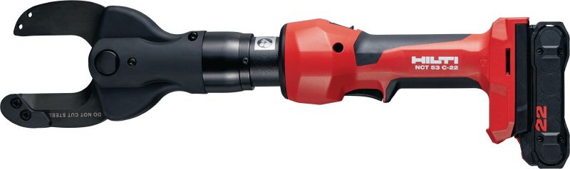 Coupe-câble en cuivre/aluminium sans fil NCT 53 C-22 Coupe-câble droit sans fil pour câbles en cuivre et en aluminium d'un diamètre pouvant atteindre 2 po │ 50 mm (plateforme de batteries Nuron)