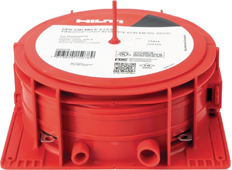 Dispositifs coulés CFS-CID MD P pour tablier métallique Solution coupe-feu préformée pour le passage de câbles dans les tabliers métalliques.