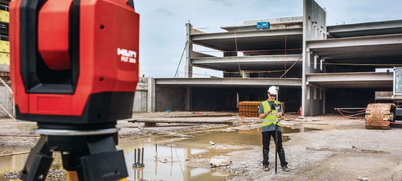 Systèmes d’implantation PLT 300 Systèmes d’implantation automatisés pour accélérer le jalonnement sur le chantier à l’aide de méthodes numériques et de BIM Applications 1