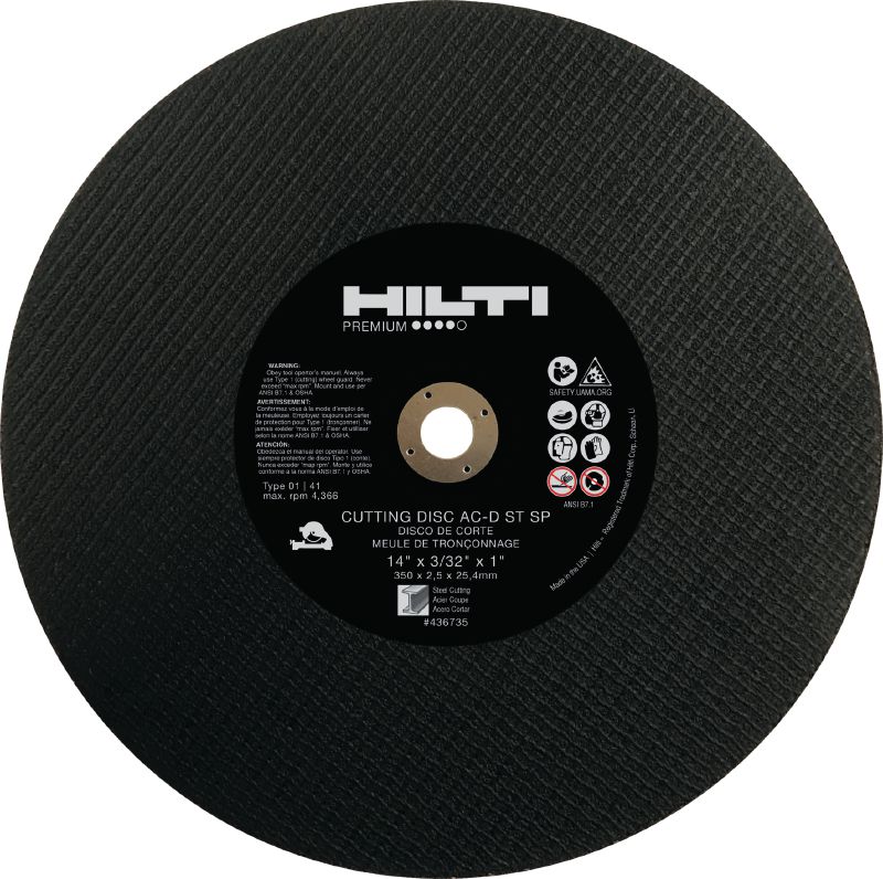 Disque à tronçonner l'acier AC-D ST Disque à tronçonner l'acier polyvalent pour scies à tronçonner