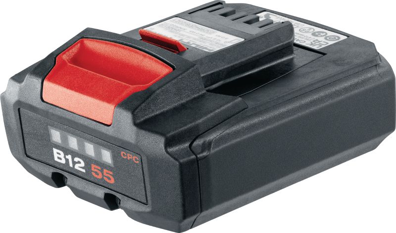 Batterie B 12-55 12V Batterie li-ion compacte et de grande capacité 12 V 5,0 Ah avec 21700 cellules améliorées pour plus d'autonomie par charge