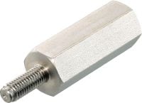 Saillies filetées (acier inoxydable) Étrier fileté mâle-femelle en acier inoxydable pour fixation à des poutres en acier revêtues de protection passive contre le feu (PFP)
