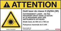 Laser Warning Sign Class 2 (5-pack) 