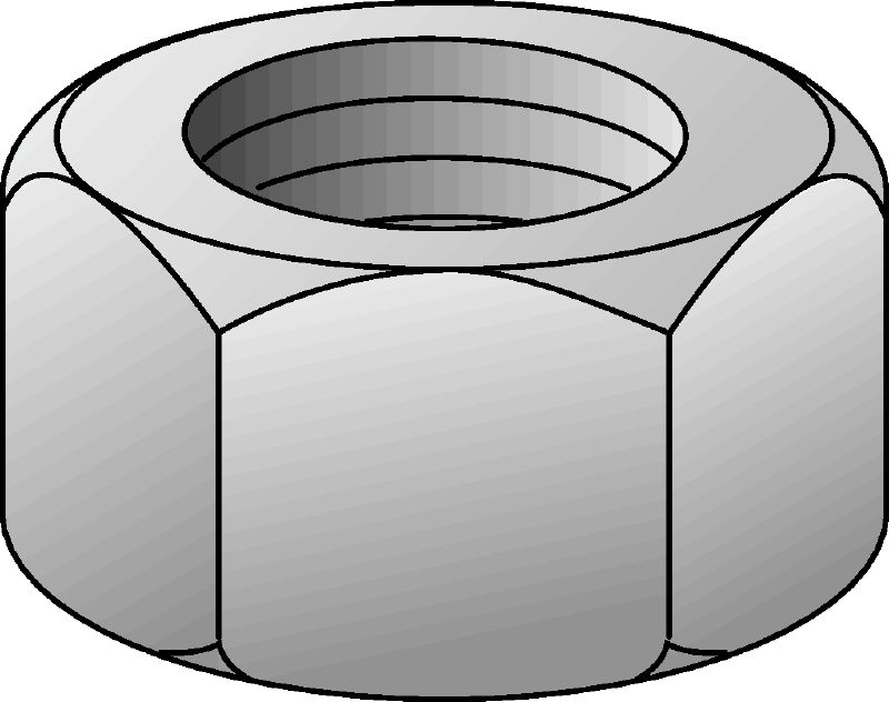 Hexagon nuts Electrogalvanized hexagon nut (imperial)