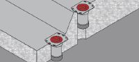 CFS-DID Drop-in device One-step firestop cast-in solution for pipe floor penetrations Applications 1