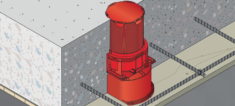 CP 680-P Manchon coupe-feu coulés Solution en une étape coupe-feu préformée pour le passage de câbles a travers plancher. Posez-le et oubliez-le Applications 1