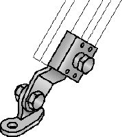 Élément de liaison longitudinal sismique MQS-SP-L Bouton d'assemblage de rails préassemblé galvanisé avec homologation FM pour le contreventement sismique longitudinal des tuyaux d'extinction d'incendie