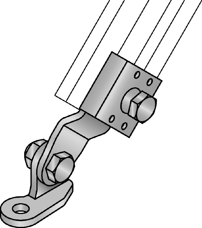 Élément de liaison longitudinal sismique MQS-SP-L Bouton d'assemblage de rails préassemblé galvanisé avec homologation FM pour le contreventement sismique longitudinal des tuyaux d'extinction d'incendie