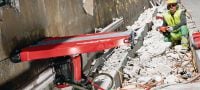 Lame de scie murale Equidist SPX-HCU (arbre H1 compatible avec Hilti) Lame de scie murale haut de gamme (20 kW) pour une vitesse de découpe élevée et une durée de vie accrue dans le béton armé (arbre H1 compatible avec les scies murales Hilti) Applications 1