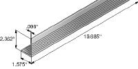 MFT-L Rail L-shaped aluminum rail for constructing vertical and horizontal façade mounting substructures