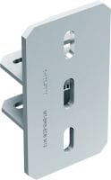 Raccord mur-mur MT-EDB Platine ajustable pour charges lourdes, pour le raccord d'un rail lourd MT à l'horizontale entre deux murs parallèles
