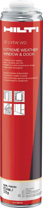 Mousse de calfeutrage isolante pour conditions climatiques extrêmes CF-I XTW Mousse isolante contre les intempéries idéale pour sceller les joints de porte et de fenêtre toute l'année