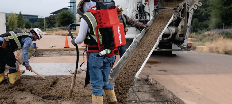 Vibrateur à béton pour sac à dos NCV 10-22 Vibrateur à béton pour sac à dos alimenté par batterie avec moteur sans charbon pour le compactage des murs, des dalles et des fondations (plateforme de batteries Nuron) Applications 1