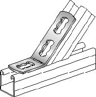 Support d’angle MQW-3/45 Angle galvanisé de 45 ou 135 degrés pour le raccordement de plusieurs rails d’entretoise MQ