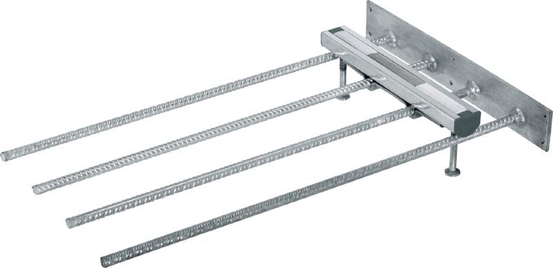 Rail d'ancrage de dessus de dalles HAC-T Rails d'ancrage coulés, dentelés et de tailles et longueurs personnalisées pour les installations de dessus de dalle pour les charges 3D