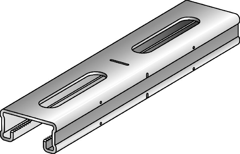 Rail MQ-21-R Traverse entretoise MQ 21 mm de hauteur en acier inoxydable (A4) pour les applications légères