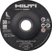 AC-D SP Type 27 Cut-off wheel High-performance thin cut-off wheel with depressed center for cutting stainless/carbon steel using an angle grinder
