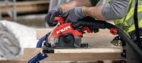 Scie circulaire sans fil pour bois SC 6WL-22 Scie circulaire sans fil pour la découpe du bois jusqu’à 60 mm | 2-3/8 po de profondeur avec un disque de scie à bois universel plus rapide de 165 mm | 6-1/2 po de diamètre Applications 3