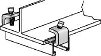 Clips-étaux pour entretoise Clips-étaux électrozingués pour la fixation des traverses aux poutres d'acier; pour applications légères