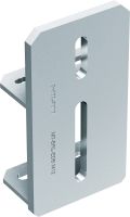 Raccord mur-mur MT-EDB Platine ajustable pour charges lourdes, pour le raccord d'un rail lourd MT à l'horizontale entre deux murs parallèles