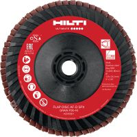 AF-D PL SPX Threaded convex flap disc Ultimate plastic-backed convex flap discs with thread for rough to fine grinding of stainless steel, steel and other metals