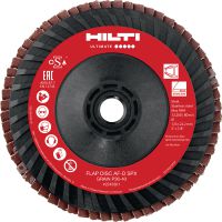 Disque à lamelles convexes filetées AF-D PL SPX Disques à lamelles convexes à support plastique hautes performances avec filetage pour le ponçage grossier ou fin de l'acier inoxydable, de l'acier et d'autres métaux