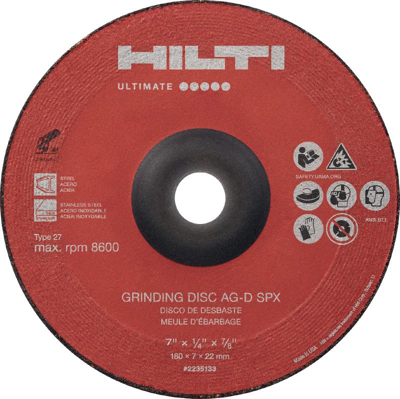 Disque de meulage en céramique AG-D SPX Type 27 Disque de meulage en céramique ultra-performant pour un meulage rapide et grossier - recommandé pour l'acier inoxydable (type 27)