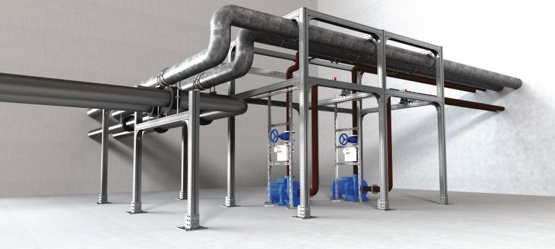 Profilé de boîte MT-90 OC Profilé de boîte pour charges lourdes pour une utilisation avec les composants MT-TFB et MT-THB/MT-HL dans des environnements extérieurs Applications 1