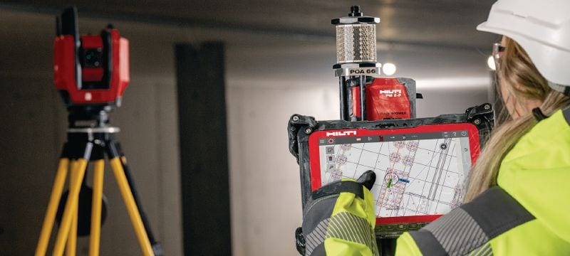 PLT 400-2 Construction layout tool Versatile and easy-to-use construction layout tool for one-person operation, with 2 angle measurement accuracy and extended range for faster stake out of positions on the jobsite Applications 1