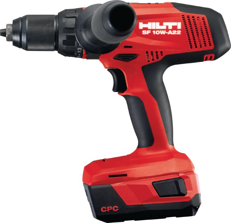 Visseuse-perceuse sans fil ATC SF 10W-A Visseuse-perceuse haut de gamme à batterie de 22 V avec contrôle actif du couple et engrenages à quatre vitesses qui développent un couple élevé lors d’applications exigeantes dans le bois et d’autres matériaux