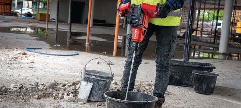 NMX 6-22 Cordless paddle mixer Cordless mud mixer with powerful brushless motor for mixing concrete, mortar and many other building materials (Nuron battery platform) Applications 1