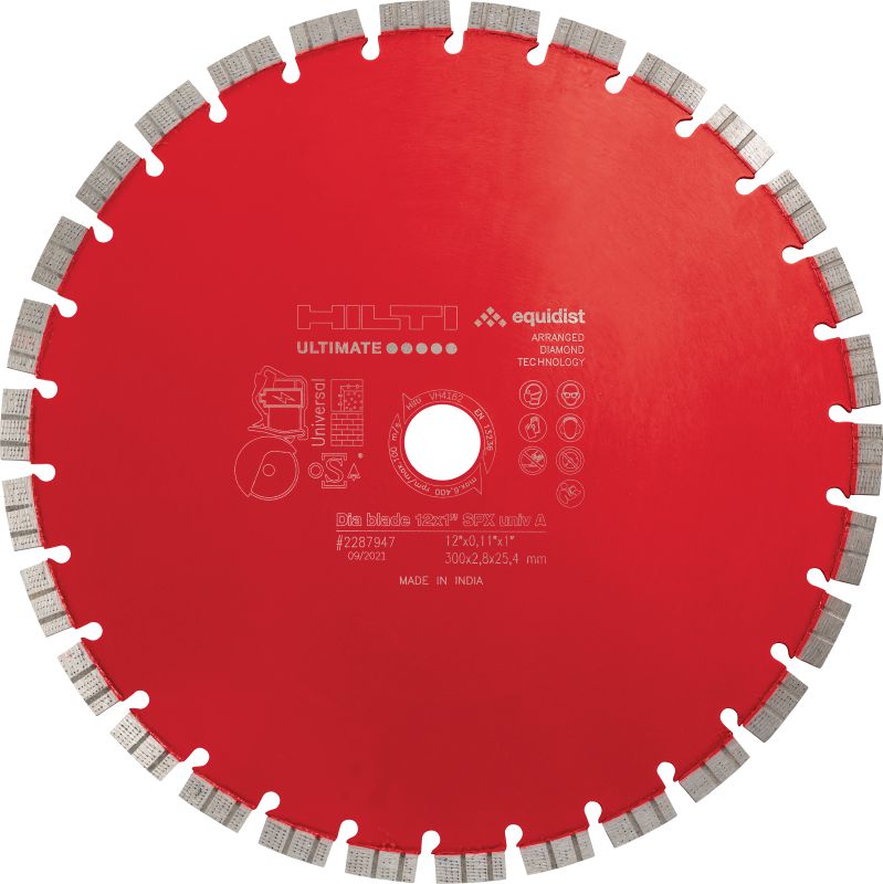 SPX Universal - Une lame diamant pour les tronçonneuses à batterie Lame diamant ultime conçue pour durer plus longtemps et maximiser les coupes par charge et la vitesse de coupe avec des scies de coupure alimentées par batterie dans une variété de matériaux de base