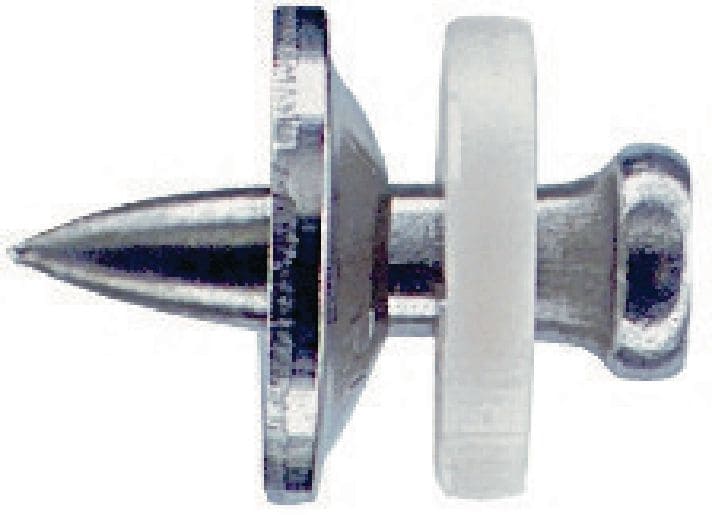 X-CR S12 Stainless steel nails with washer Single nail for use with powder actuated tools on steel in corrosive environments