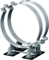 Sabot de tubage MP-PS 4-2 Sabots de tubage quadruples réglables avec revêtement extérieur pour fixer des tuyaux de 217 à 610 mm (8 po à 24 po) de diamètre à divers matériaux supports dans des environnements légèrement corrosifs