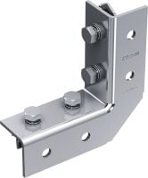 Connecteur à équerre prémontée MT-C-LL2 FL Connecteur à angle droit allongé avec écrou et boulon Fast-Lock pré-assemblés permettant d’assembler des structures de rails à entretoises