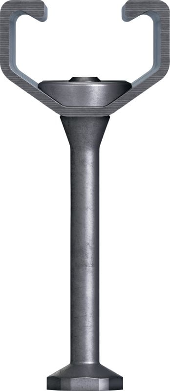 Rail d'ancrage HAC-V standard Rails d'ancrage préscellés avec une capacité de charge améliorée et de multiples profondeurs d’implantation, pour une fixation économique des façades-rideaux
