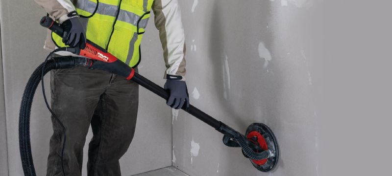 Ponceuse à manche long DWS 225 Ponceuse orbitale à manche long ajustable pour cloison sèche avec moteur sans charbon à vitesse variable et extraction de la poussière (sac et tige rallonge fournis) Applications 1