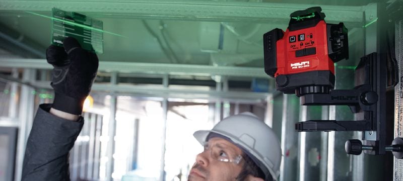 Laser multidirectionnel PM 30-MG Laser multiligne à 3 lignes à 360° pour les mesures de mise à l'aplomb, de mise à niveau, d'alignement et de mise à l'équerre Applications 1