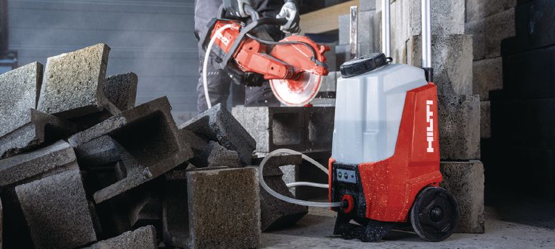 Réservoir à eau DWP 15-22 Réservoir d’alimentation en eau alimenté par batterie pour la découpe/le carottage à eau (plateforme de batteries Nuron) Applications 1