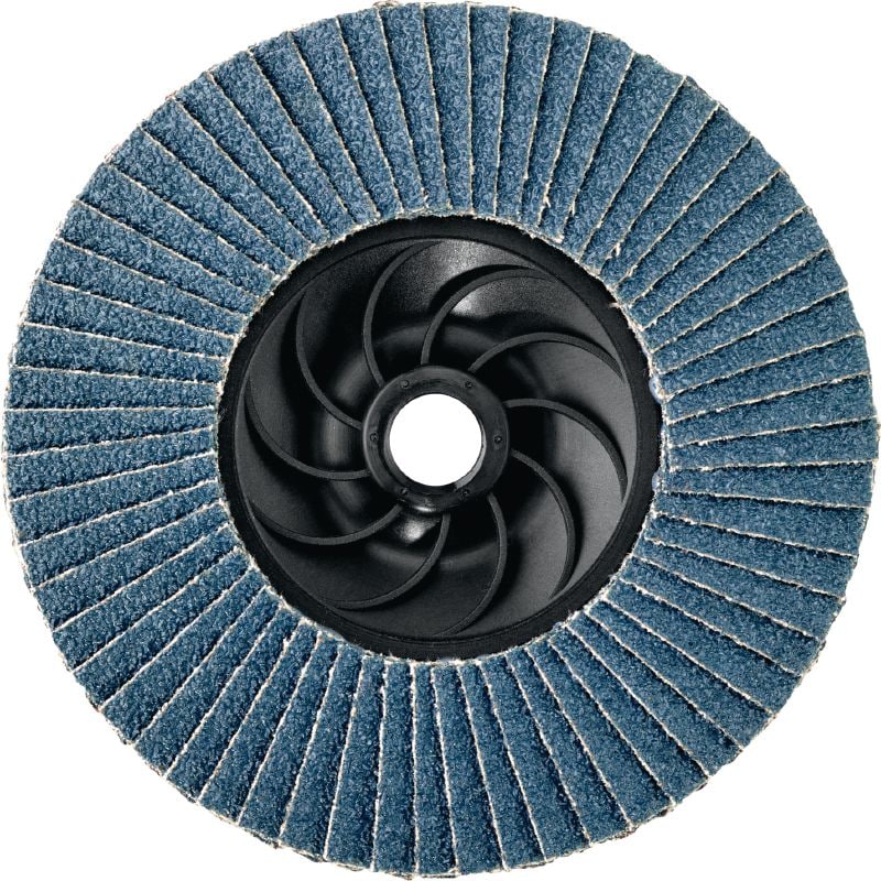 AF-D PL SPX Threaded convex flap disc Ultimate plastic-backed convex flap discs with thread for rough to fine grinding of stainless steel, steel and other metals