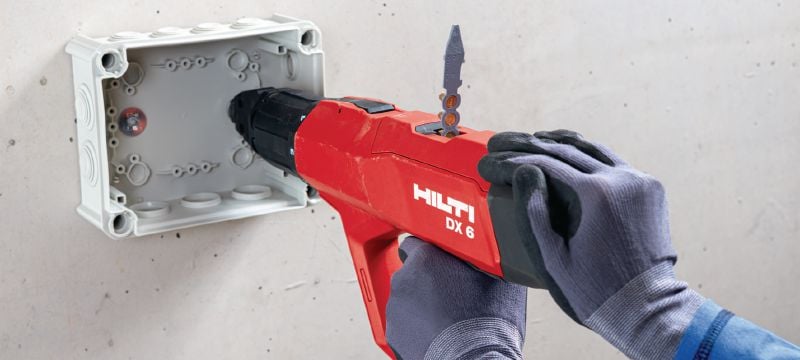 DX 6 Powder-actuated tool kit Fully automatic powder-actuated fastening tool – wall and formwork kit Applications 1