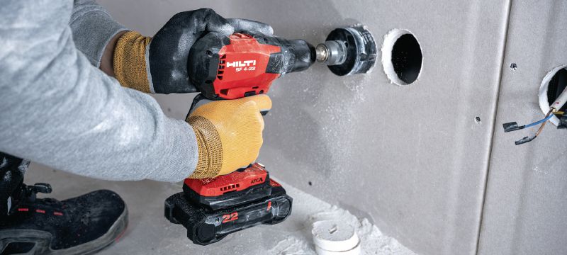 SF 4-22 Cordless drill driver Compact-class cordless drill driver with Active Torque Control for everyday drilling and driving, especially in hard-to-reach places (Nuron battery platform) Applications 1