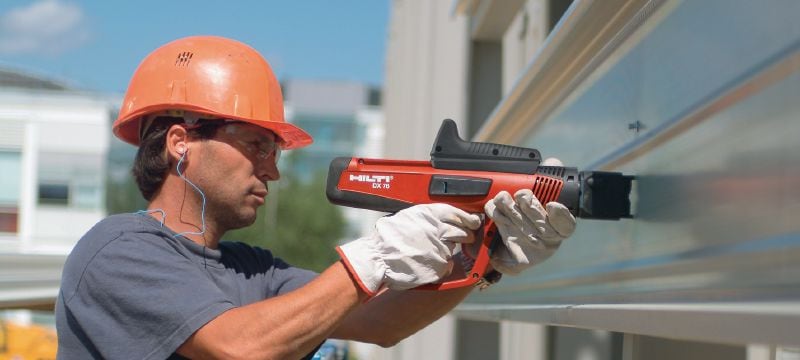 Clous pour tablier métallique X-ENP Clou unique pour la fixation de terrasses métalliques sur des structures métalliques à l’aide de cloueurs à poudre Applications 1