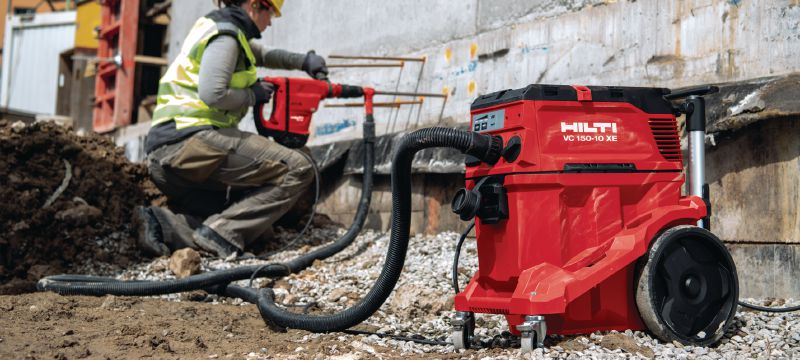 VC 150-10 X extracteur de poussière Puissant extracteur de poussière pour les nettoyages de chantier et la connexion avec des outils électriques (sec et humide), réservoir de 8 gallons - conforme au 150 pi³/min de l’OSHA Applications 1