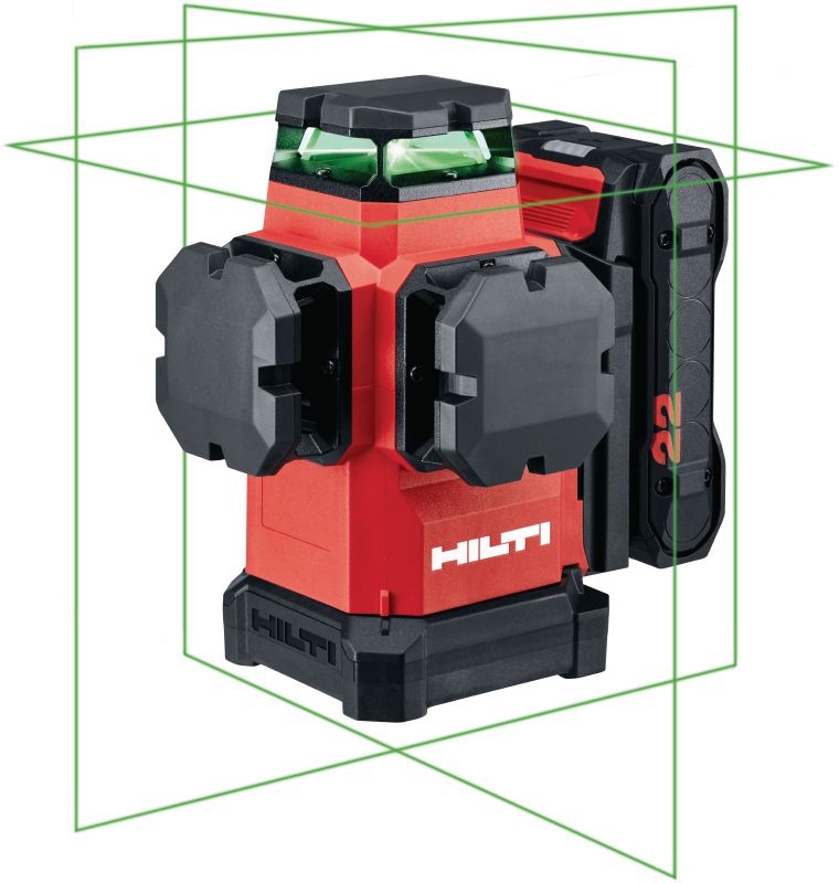 PM 50MG-22 Multi-line laser High visibility self-leveling laser with 3 green 360° lines and 15+ hours of run time for leveling, aligning, squaring, and plumbing (Nuron battery platform)