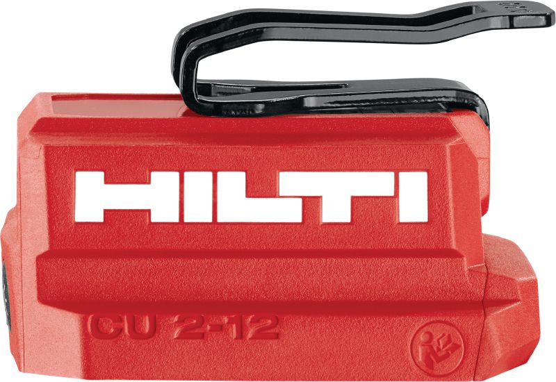 Adaptateur de charge USB CU 2-12 Adaptateur de charge USB pour batteries Hilti de 12 V, qui permet de recharger les tablettes, les téléphones et les autres appareils équipés de ports USB-C ou USB-A