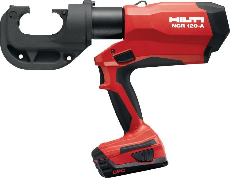 Pince à sertir à poignée pistolet NCR 120-A avec une pression de 12 tonnes Pince à sertir sans fil à poignée pistolet avec une pression de 12 tonnes et une capacité de sertissage jusqu’à 750 MCM (400 mm²)