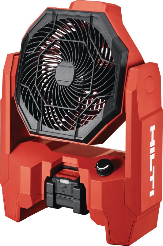 KCF 4-22 Cordless jobsite fan Powerful jobsite fan with all-day battery life, rotating head, and hanging hooks for cooling and ventilating working areas (Nuron battery platform)