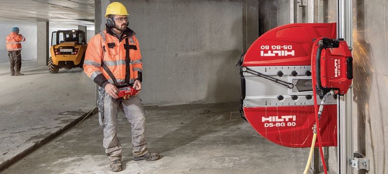 Lame de scie murale Equidist SPX-HCU (arbre H1 compatible avec Hilti) Lame de scie murale haut de gamme (20 kW) pour une vitesse de découpe élevée et une durée de vie accrue dans le béton armé (arbre H1 compatible avec les scies murales Hilti) Applications 1